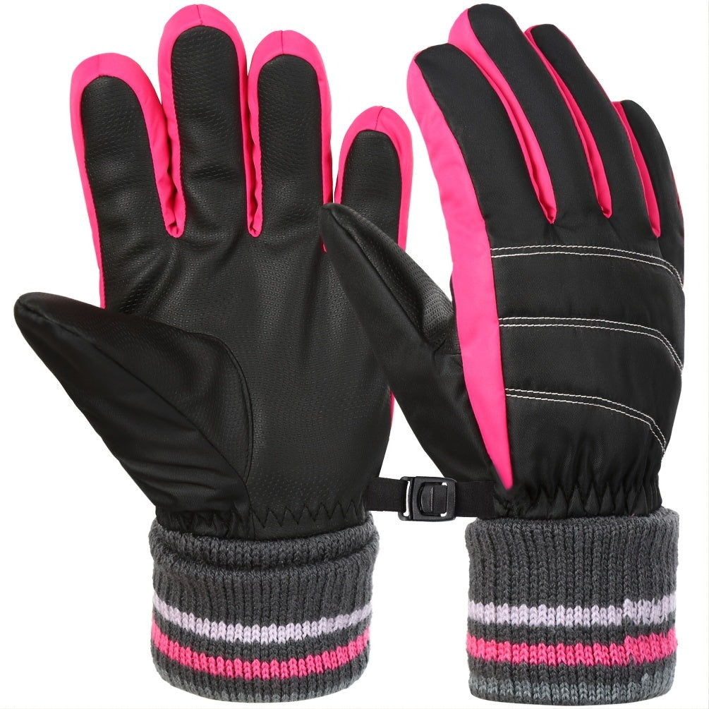 Kids Thickened Skiing Gloves Winter Warm Keeping Gloves