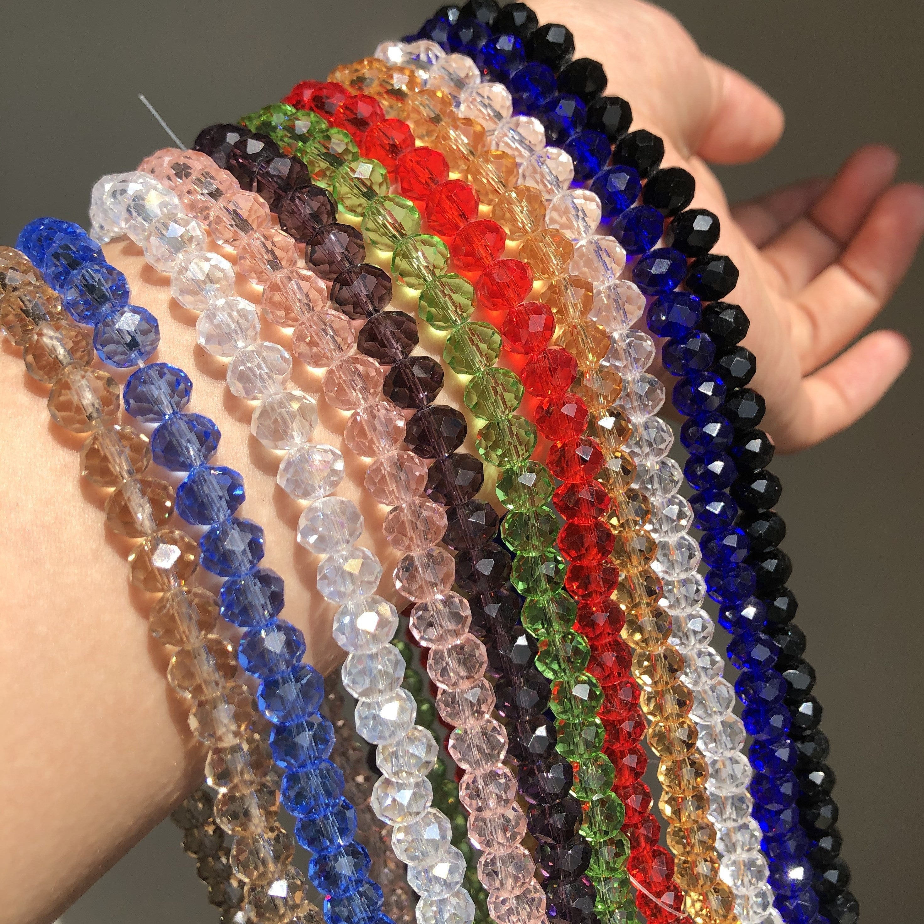 Colorful Crystal Beads Rondelle Wheel Glass Beads for Jewelry Making