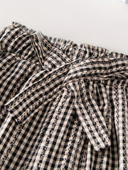 Girls Casual Plaid Loose Fit Pants For Kids Summer
