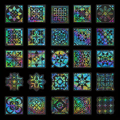 Bohmi Window Flower Laser Stickers - 50 Sheets
