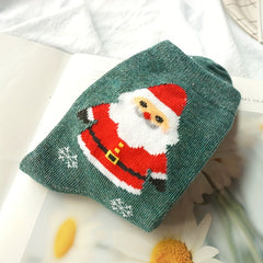 5 Pairs Cartoon Print Socks Christmas Mid Tube Women's Stockings