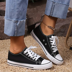 Women's Canvas Lace Up Outdoor Shoes Lightweight Walking Shoes