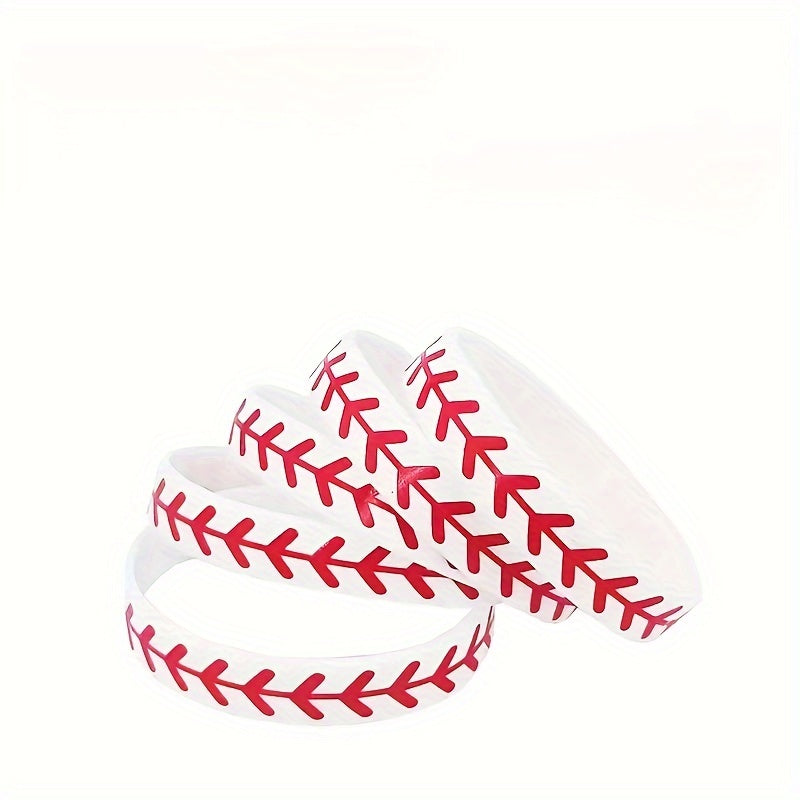 4pcs Softball Silicone Bracelet Durable Sporty Wristband for Fans & Players