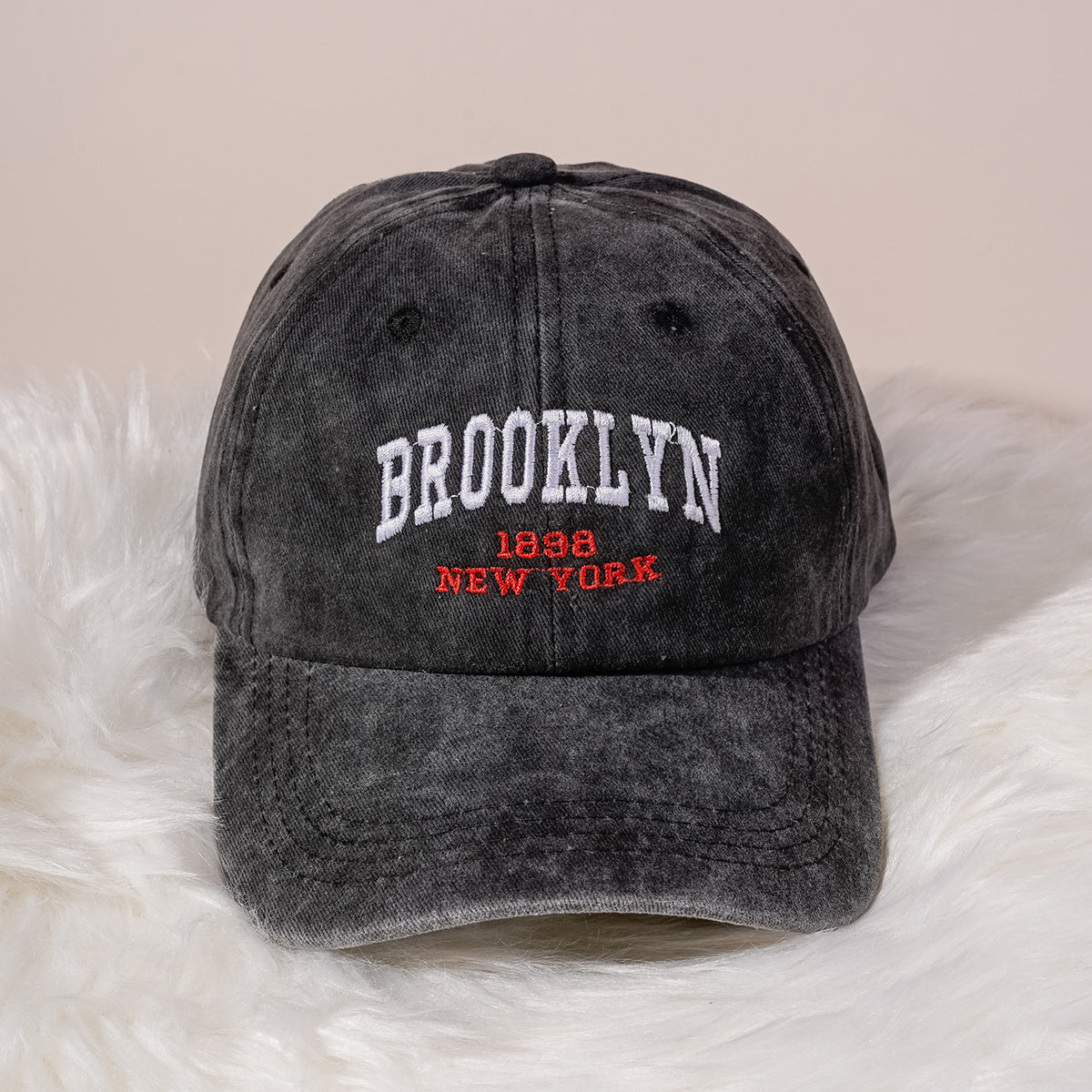 Distressed Denim Baseball Cap Embroidered Women's Sports Hat