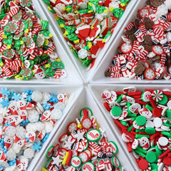Christmas Polymer Clay Slices For Resin Mold Filler Xmas Snowflakes Santa Slime