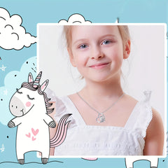 Heart Pendant Unicorn Jewelry Set for Girls