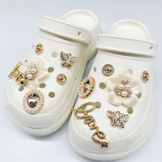 Camellia Shaped Bling Shoes Charms For Clog