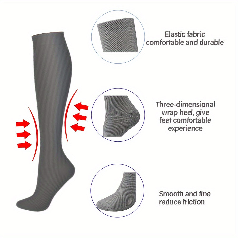 Compression Socks 15-20 MmHg Knee High For Nurses Running Hiking