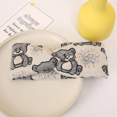 Boho Little Bear Knit Hairband Wide Edge Headband