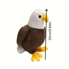 Realistic Plush Eagle Toy with Yellow Beak & Claws, Brown Stuffed Animal