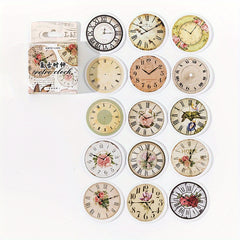 45 Sheets Boxed Stickers Retro Clock Series Creative Advanced Feeling Stickers