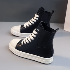 Solid Flat High Tube Sports Sneakers Slip resistant Wear resistant Sport Shoes