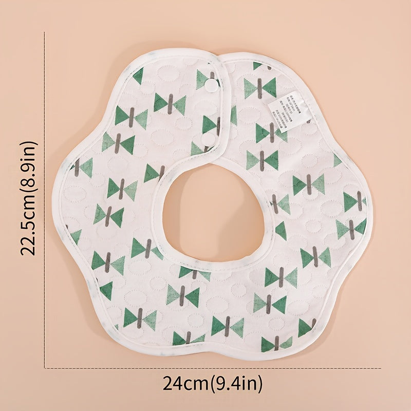 5pcs Fabric Baby Scarf Burp Cloth Bandana Bibs Newborn Printed Pattern