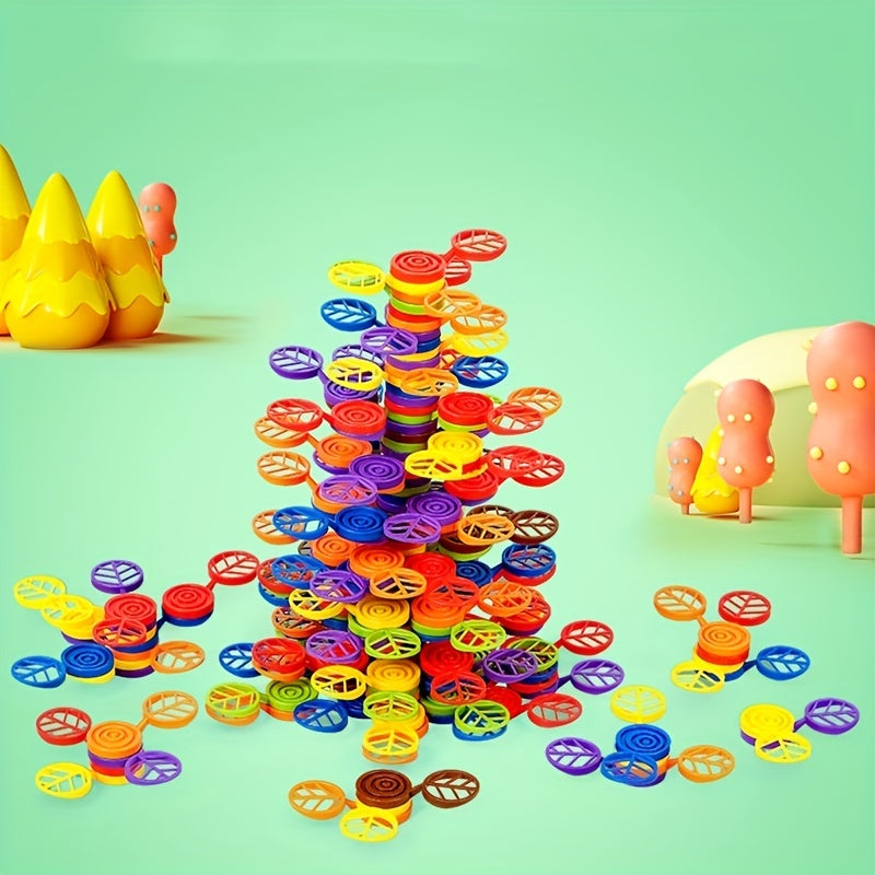 60 Piece Rainbow Tree Stacking Toy for Kids Ages 3-8