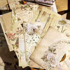 30pcs Vintage Flower Character Scrapbook Paper Set