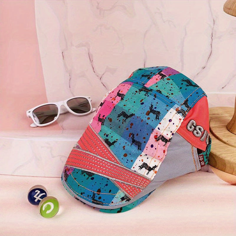 Kids Adjustable Peaked Cap w/ Graffiti Pony for Outdoor Sport