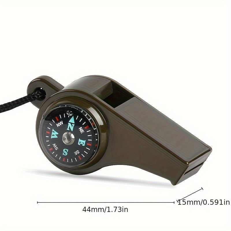 3 in 1 Whistle Portable Lifesaving Whistle Compass Thermometer Camping