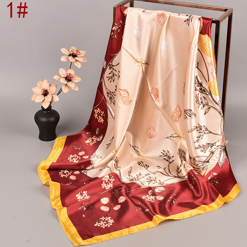 Satin Head Scarves Silk Square Neck Scarf Hair Wraps Headscarf