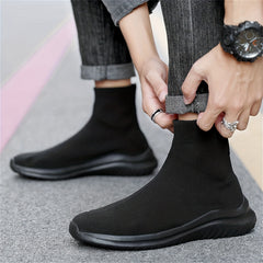 Men's High Top Slip On Sock Sneakers Lightweight Breathable Walking Shoes