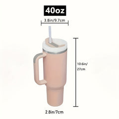 40oz Insulated Tumbler With Handle And Straw Cover Stainless Steel Cup
