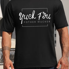 Men's Round Neck Print Tee Short Sleeve Comfy T Shirt