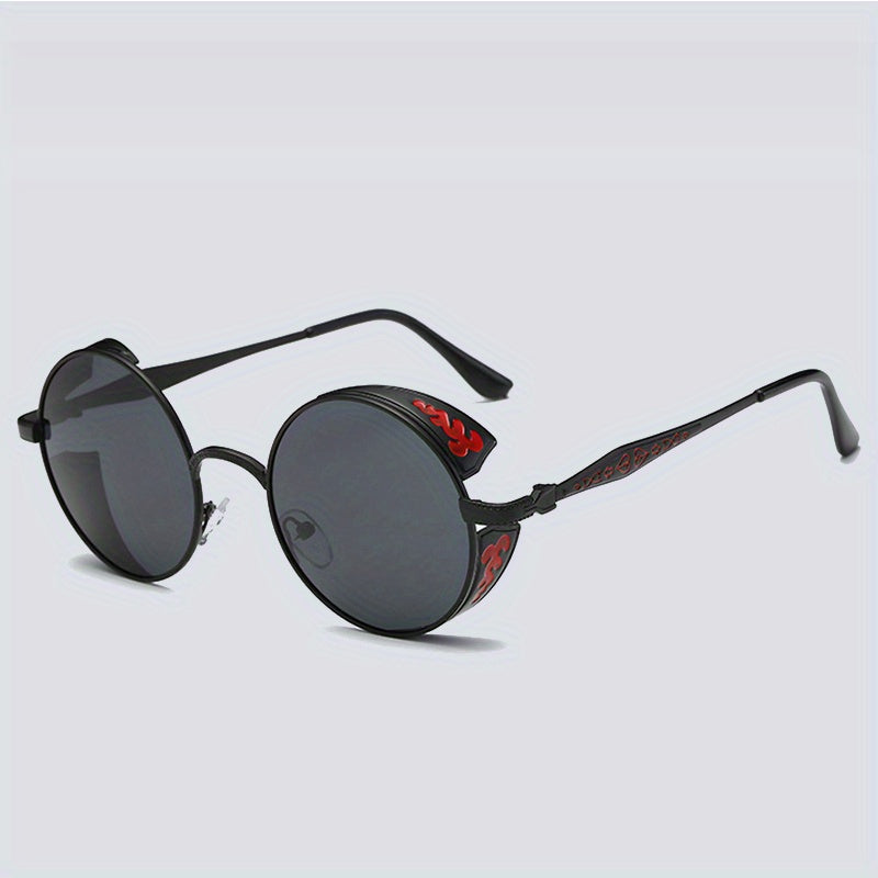 Vintage Metal Steampunk Sunglasses Polarized Round Frame Mens Womens