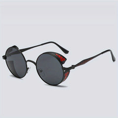 Vintage Metal Steampunk Sunglasses Polarized Round Frame Mens Womens