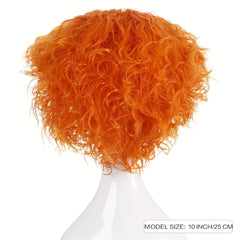 Men's Orange Yellow Wig Halloween Party Cosplay Clown Short Hair