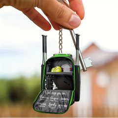 Mini Baseball Backpack Acrylic Keychain Pendant Decoration