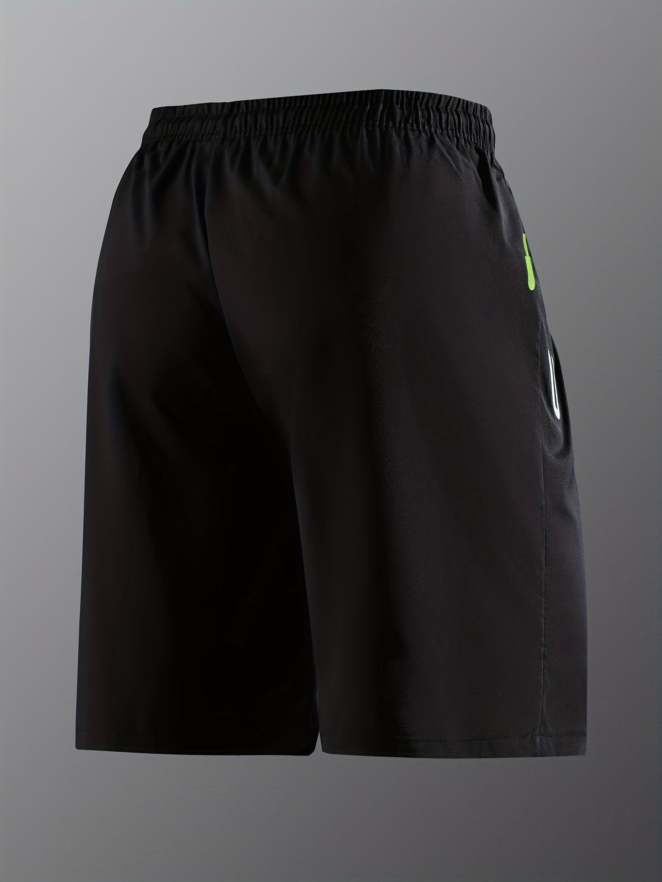 Men's Active Elastic Waist Drawstring Shorts with Zipper Pocket