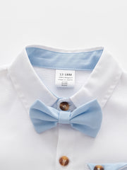 Baby Boy Gentleman Style 2-Piece Set Bow Tie & Suspender Shorts
