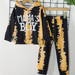 Tie Dye Boy's Hoodie & Sweatpants Set MAMAS' BOY Print Street Style Outfits