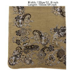 Vintage Jacquard Shawl Poncho Long Winter Warm Wrap Blanket Scarf