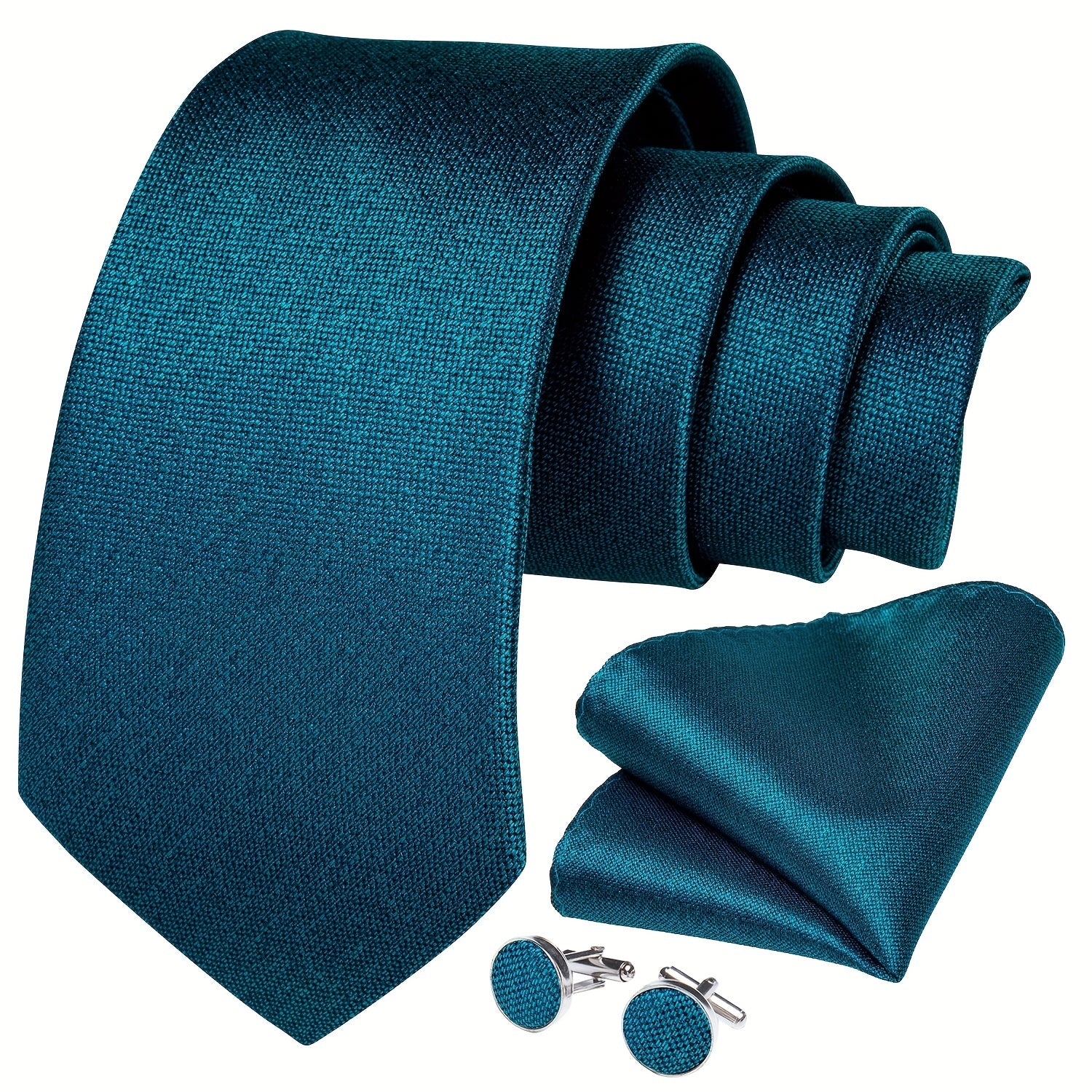 Men's Classic Plain Necktie Business Wedding Set