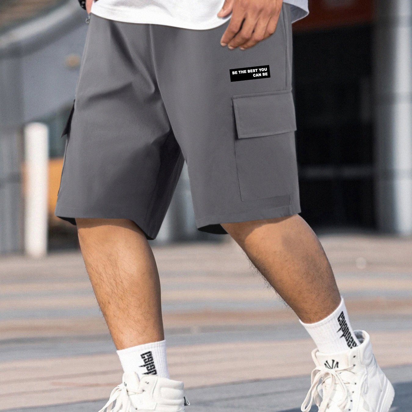 Men's Printed Cargo Shorts for Summer Activities