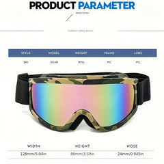 Multicolor Anti fog Ski Goggles Large Frame Windproof Sports Goggles