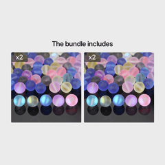 8MM Frosted Aurora Crystal Glass Beads Mixed Colors Moonstone Round Bead
