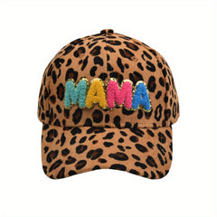 Leopard Print Corduroy Dad Hat Solid Sun Hat for Women