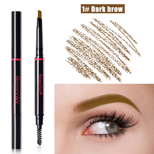 ROMANKY Eyebrow Pencils Double Headed, No Smudge, Beginner Makeup Pencils