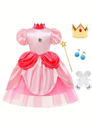 Princess Dress With Jewel Puff Sleeves
