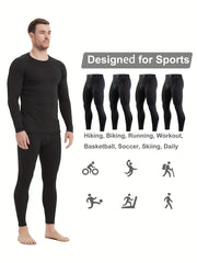 4 Pack Men's Thermal Compression Pants Fleece Lined Sports Tights
