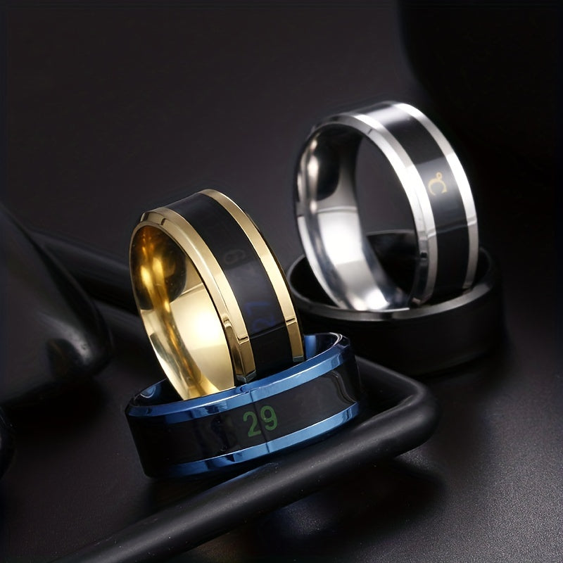 Stainless Steel Single Ring Casual Jewelry For Couples