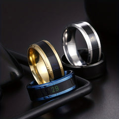 Stainless Steel Single Ring Casual Jewelry For Couples