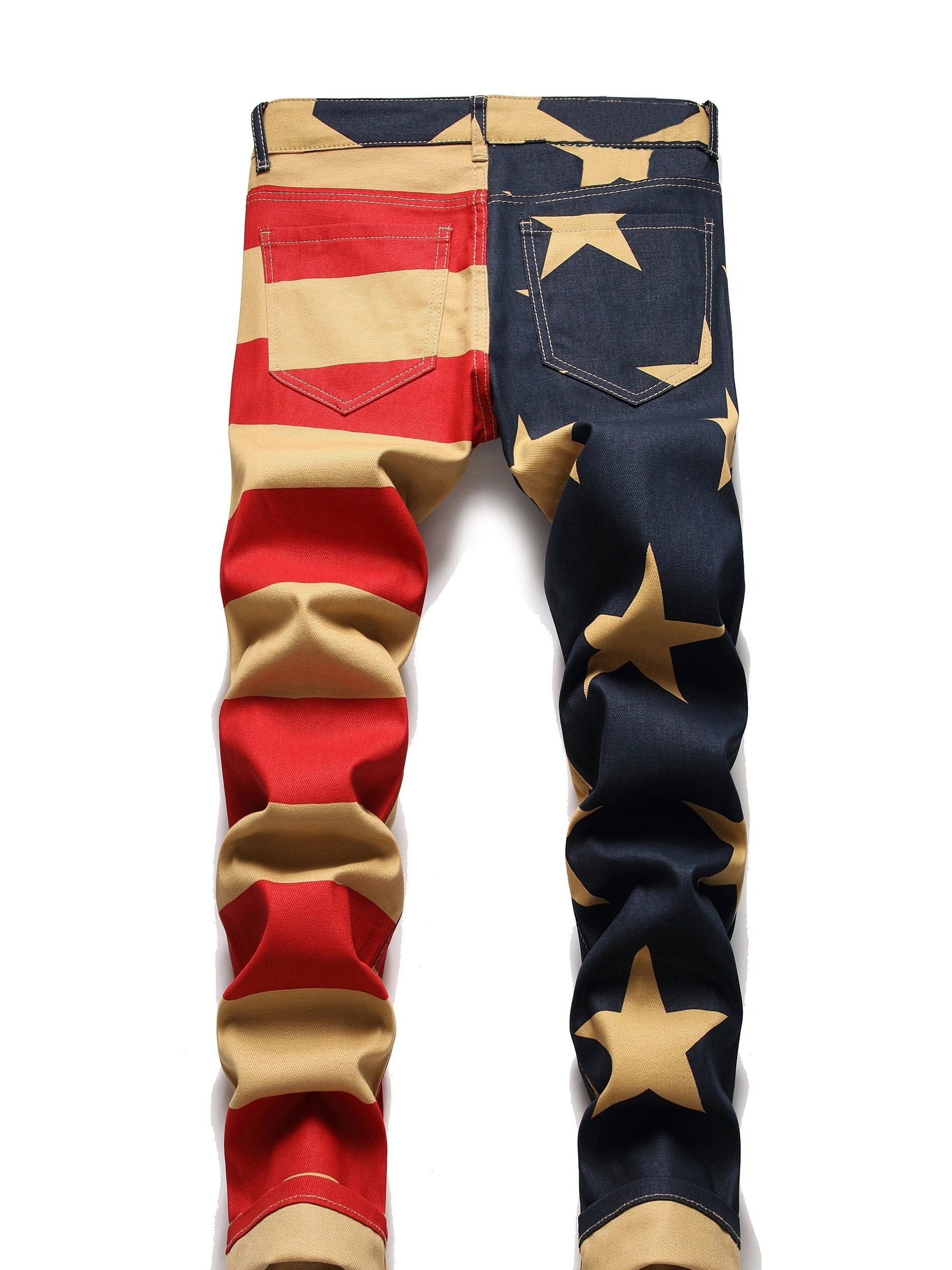 Mens Trousers Print Slight Elastic Slim Pants Mens Trousers