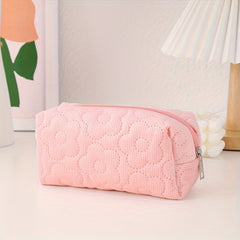 Flower Pattern Pencil Case Cosmetic Storage Bag Multifunctional Bag