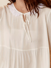 Lace Nightdress Sweet Crew Neck Princess Dress Women's Sleepwear