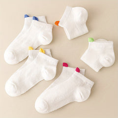 5 Pairs Girls Plain Ankle Socks for Kids Children Toddlers