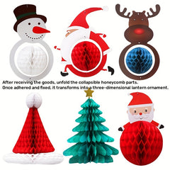 Christmas Honeycomb Ball Lantern Pendant Hanging Ornament Decor