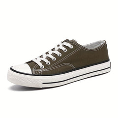 Women's Low Top Canvas Shoes Lace Up Lightweight Sneakers
