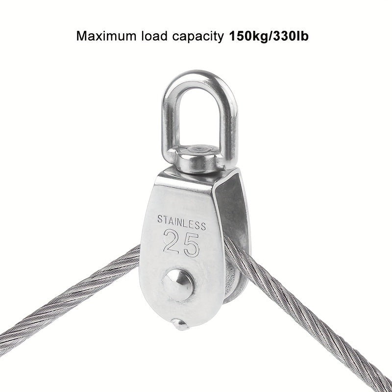 2pcs M15 M25 Steel Wire Rope Pulley Block Hook Single Pulley